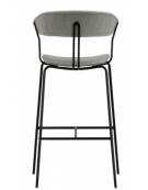 Sgabello per interni, struttura in metallo verniciato, seduta e schienale in tessuto - cm 41x43x111h