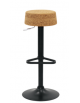 Sgabello per interni, struttura in metallo verniciato, seduta regolabile in sughero - cm 29x29x58/79h