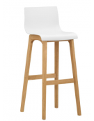Sgabello per interni, struttura in legno di quercia, scocca in polipropilene - cm  39x34x102h