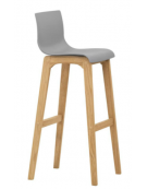 Sgabello per interni, struttura in legno di quercia, scocca in polipropilene - cm  39x34x102h