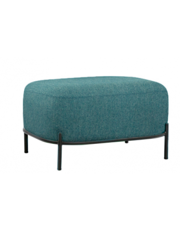 Pouf per interni, struttura in metallo verniciato, rivestimento in tessuto colore a scelta - cm 63x47x37h