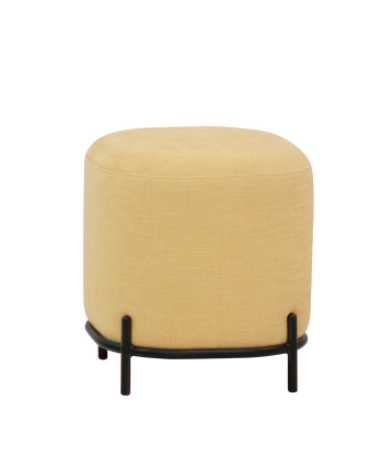 Pouf per interni, struttura in metallo verniciato, rivestimento in tessuto colore a scelta - cm 42x42x45h