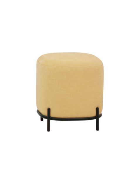Pouf per interni, struttura in metallo verniciato, rivestimento in tessuto colore a scelta - cm 42x42x45h
