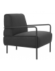 Poltrona per interni, struttura metallo verniciato, rivestimento tessuto o in ecopelle colori a scelta - cm 59x53x76h