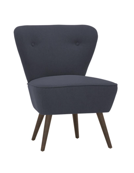 Poltrona per interni, struttura in legno, rivestimento in tessuto - cm 59x53x84h