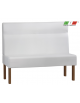 Panca 2 posti per interni, struttura in legno, rivestimento in ecopelle o tessuto - colore a scelta - cm 120x45x101h