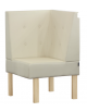 Panca angolare per interni, struttura in legno, rivestimento in ecopelle o tessuto - colore a scelta - cm 45x45x101h