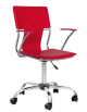 Poltrona per ufficio, struttura in metallo cromato, seduta e schienale in ecopelle vari colori - 49x57x84/92h