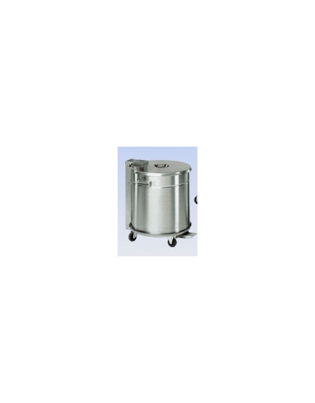Pattumiera inox a pedale carrellata a tenuta liquidi Lt. 50