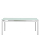Tavolo struttura alluminio verniciato colore a scelta, piano allungabile vetro temperato - cm 180/240x100x76h
