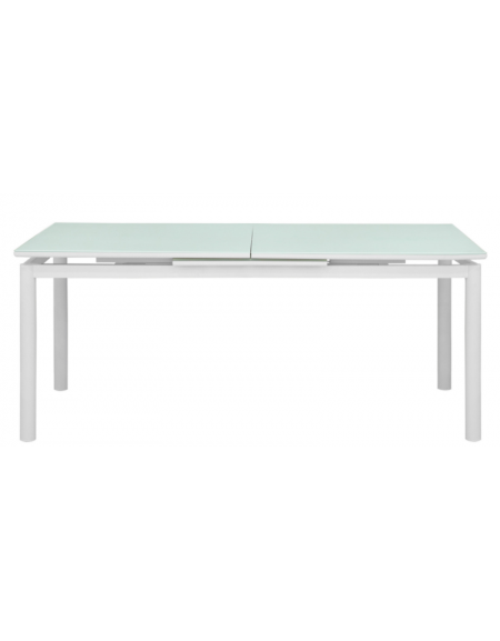Tavolo struttura alluminio verniciato colore a scelta, piano allungabile vetro temperato - cm 180/240x100x76h