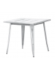 Tavolo quadrato per interni, struttura in metallo verniciato, effetto anticato - colore a scelta - cm 80x80x75h