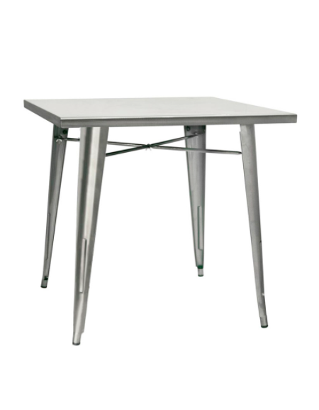 Tavolo quadrato per interni, struttura in metallo verniciato con vernice trasparente - cm 80x80x76h