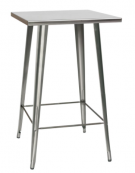 Tavolo quadrato alto per interni, struttura in metallo verniciato con vernice trasparente - cm 65x65x107h
