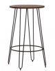 Tavolo tondo alto per interni, struttura in metallo verniciato, piano in legno d’olmo - cm Ø 60x105h