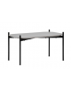 Tavolino rettangolare per interni in metallo verniciato, piano in MDF laccato colore a scelta - cm 74,5x49,5x42,5h
