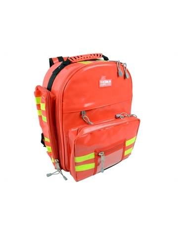 Kit pronto soccorso con zaino Logic 2 - poliestere 600D rosso ricoperto in PVC completo di accessori - cm 40x25x47h