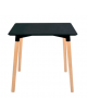 Tavolo rettangolare per interni, struttura in legno e acciaio, piano in MDF laccato bianco o nero - cm 120x80x74h