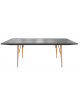 Tavolo rettangolare per interni, in metallo verniciato e legno,piano allungabile in MDF plastificato effetto pietra - cm 160/220