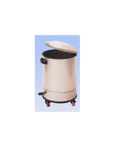 Pattumiera inox a pedale carrellata Litri 50