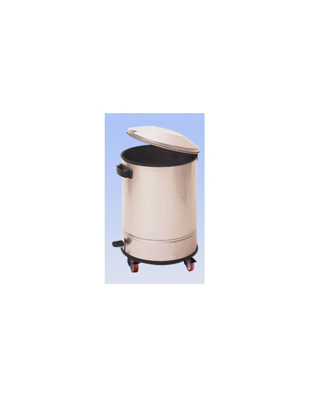 Pattumiera inox a pedale carrellata Litri 50