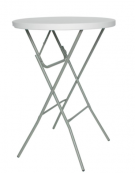 Tavolo tondo alto, struttura in metallo verniciato, piano in polietilene - cm Ø 80x110h