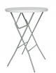 Tavolo tondo alto per catering, struttura in metallo verniciato, piano in polietilene - cm Ø 80x110h