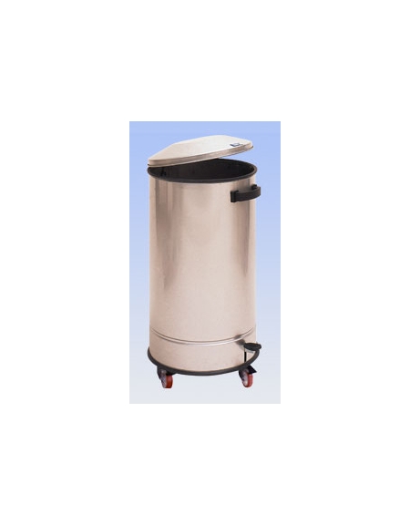 Pattumiera inox a pedale carrellata Litri 80