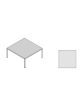 Tavolo riunioni gamba alluminio special - cm 120x124x74h