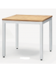 Tavolo quadrato ,struttura in alluminio verniciato colore a scelta e piano in TEAK- cm 80x80x76h