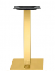 Base in acciaio inox ottonato, piedini regolabili - per piano quadrato - cm 40x40x72h