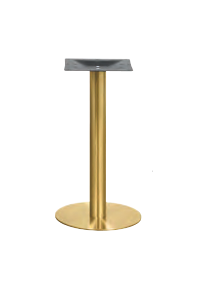 Base in acciaio inox ottone satinato, piedini regolabili - per piano tondo - cm Ø 40x72h