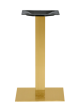 Base in acciaio inox ottone satinato, piedini regolabili - per piano quadrato - cm 40x40x72h
