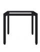 Base con struttura alluminio verniciato COLORE NERO, piedini regolabili - per piano rettangolare cm 120x80x73h