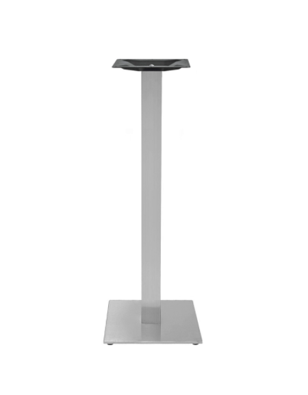 Base alta con struttura in acciaio inox satinato, piedini regolabili - per piano quadrato - cm 40x40x108h