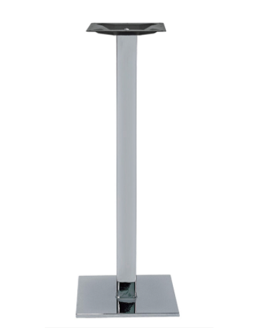 Base alta con struttura in acciaio inox cromato, piedini regolabili - per piano quadrato - cm 40x40x108h