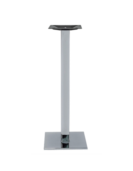 Base alta con struttura in acciaio inox cromato, piedini regolabili - per piano quadrato - cm 40x40x108h