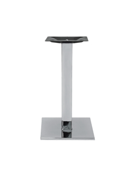 Base con struttura in acciaio inox cromato, piedini regolabili - per piano quadrato - cm 50x50x72h