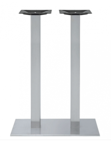 Base alta con struttura in acciaio inox satinato, piedini regolabili - per piano rettangolare - cm 40x75x108h