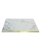 Piano quadrato in laminato - colore a scelta - spessore 30 mm con bordo ABS ottonato - per interni - cm 60x60