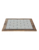 Piano quadrato in laminato effetto piastrella, bordo in legno spessore 20 mm - per interni - cm 80x80