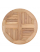 Piano rotondo in TEAK - spessore cm 2,7 - Diametro cm Ø 80