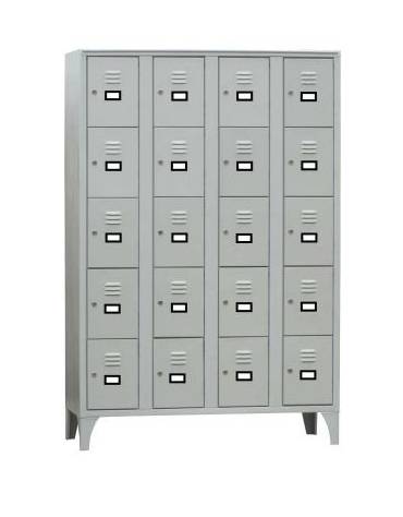 ARMADIO CASELLARIO 20 POSTI CON ANTE COLORATE cm. 120 x 50 x 180 h.