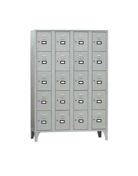 ARMADIO CASELLARIO 20 POSTI CON ANTE COLORATE cm. 120 x 50 x 180 h.