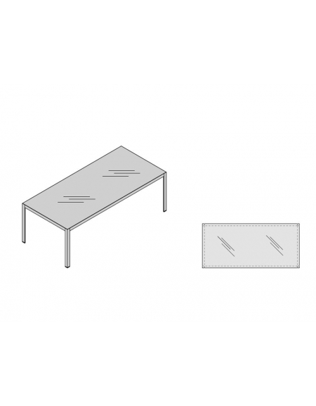 Tavolo riunione g. alluminio piano in vetro 220x100 alluminio ... Tavolo riunioni ovale vetro