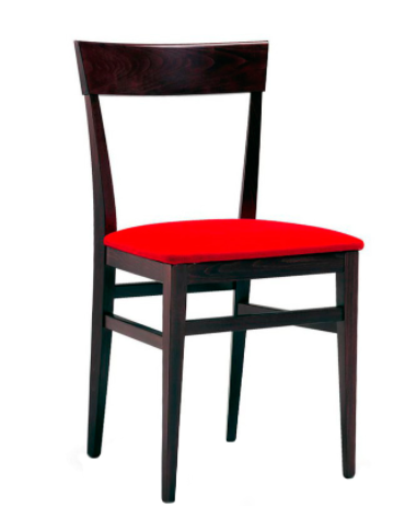 Sedia per interni, struttura in legno, seduta imbottita - colore a scelta - cm 43x50x84h