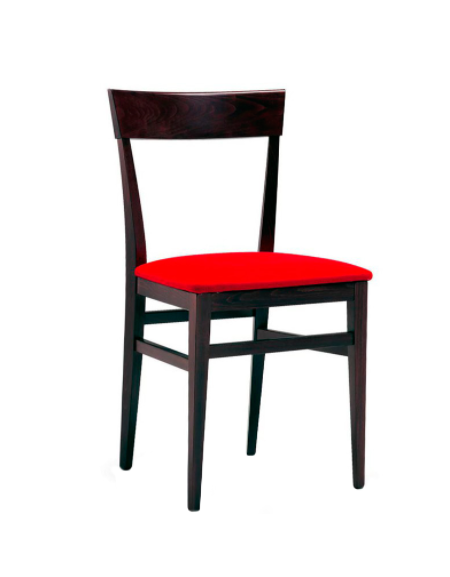 Sedia per interni, struttura in legno, seduta imbottita - colore a scelta - cm 43x50x84h