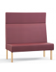Panca 2 posti per interni, struttura in legno, rivestimento in ecopelle o tessuto - colore a scelta - cm 120x45x130h