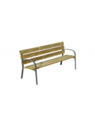 Panchina Madrid cerata per parco, 2 fianchi con bracciolo in ghisa sferoidale, doghe di pino nordico - cm 190x63x77h