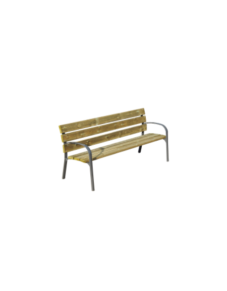 Panchina Madrid cerata per parco, 2 fianchi con bracciolo in ghisa sferoidale, doghe di pino nordico - cm 190x63x77h